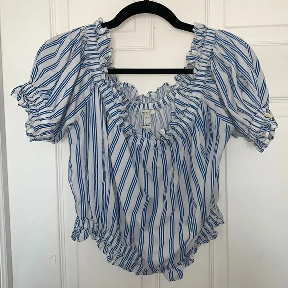 Forever21 striped off the shoulder top - Picture 1 of 2